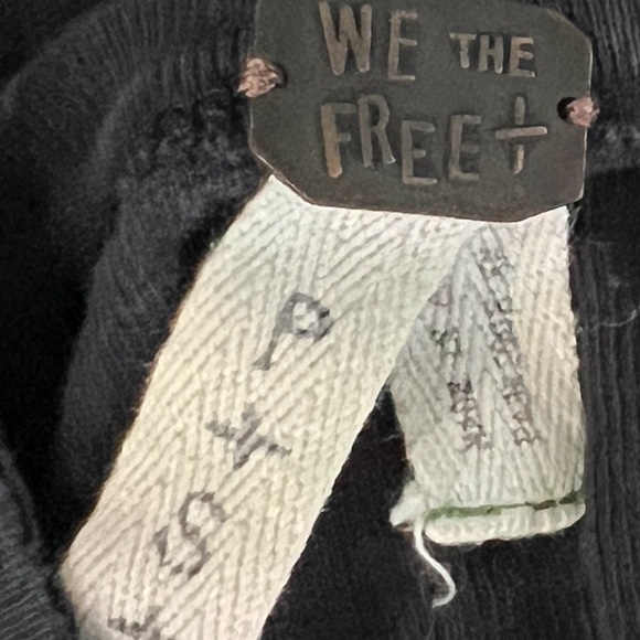 Free People We the Free Long Sleeve Puff Shoulder Scoop Neck Top in Black Small - Picture 2 of 4